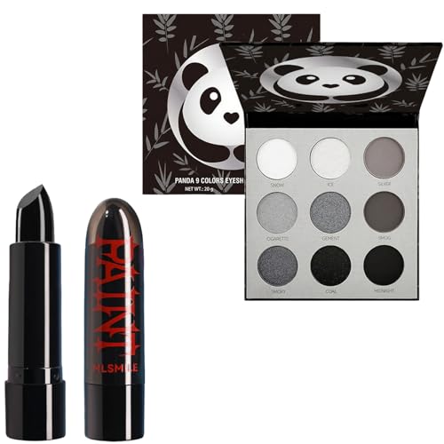 Halloween Makeup Kit, Halloween Gesicht Schminke Lidschatten Palette, Matte Lippenstift, Schwarz Weiß Grau Silber Lidschatten Palette Hochpigmentierte für Halloween Party Cosplay