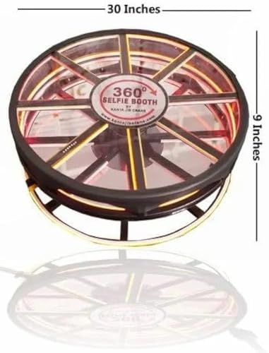 Image of Atoz Store 360 Photo Booth Rotating Machine30 Inch (2.5 Fit) Selfie Booth Platform Spin For Camera Video Photo Booth For Events Parties Platform, Black