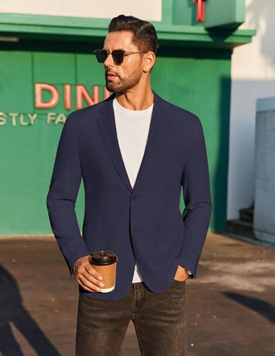 COOFANDY Men's Casual Linen Blazer Jacket Lightweight Sport Coats Two Button Suit Jackets4