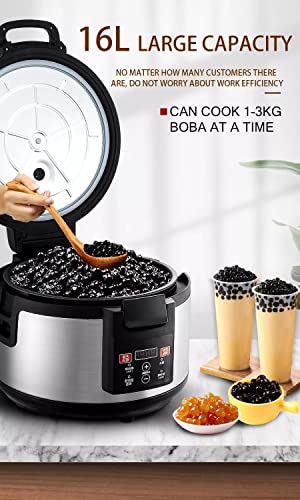 Commercial 16L Boba Pearl Cooker, Automatic Pearl Tapioca Pot, anti-stick touchscreen bubble melkthee sago fornuis voor… - Afbeelding 5