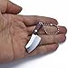 JPCRMOV Mini cuchillo llavero, cuchillo de cuello colgante, mini mandíbula cocina cortadora (objetos de escena), cuchillo de bolsillo EDC para abrir cajas, cortar la cuerda, regalo (Mannaia-Satinada)
