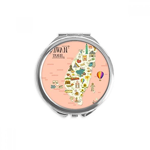 Miroir de maquillage de poche portable rond motifs Taiwan chine