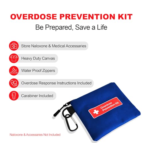 Image of Naloxone Overdose Prevention Kit Canvas Bag | Holds Two Naloxone Nasal Spray and Accessaries (Empty Case, Naloxone not Included) (Blue, 10 Units)