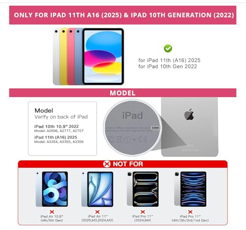 Image of RAYMCRAFT for iPad 11th(A16, 2025) /10th Generation Case with Keyboard, Magic Keyboard 2022, Springy Backlit Keys, Stain-Resistant Surface, Multi-Touch Trackpad, Azalea Red