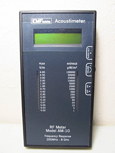 Acoustimeter AM-10 EMF Meter Bundled with Extra Batteries and Case by EMFields | Find EMR Hot Spots | Widest Spectrum 0.2-8.0GHz | Measure Peak and Average RF Exposure | Listen with Built-in Speaker