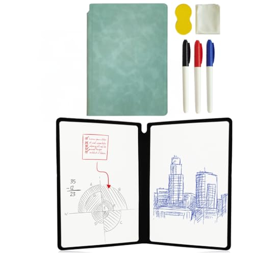 KOOTEC® Pizarra Blanca Pequeña + 3 Rotuladores de Colores + Borrador y Paño Suave | Pizarra Borrable Ideal para Oficina y Notas Rápidas.