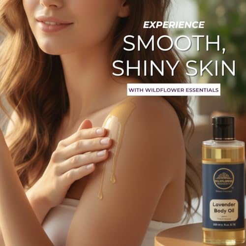 Image of Lavender Body Oil with Almond Oil, Jojoba Oil & Vitamin E Oil | Intense Nourishment | Long Lasting | Non-Greasy & Lightweight | Soft & Nourished Skin | For All Skin Types- 200ml