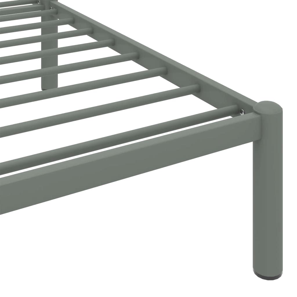 Gray Metal Bed Frame, 180x200 cm | Features a durable steel platform design supporting mattresses without a box spring in bedrooms and guest rooms.