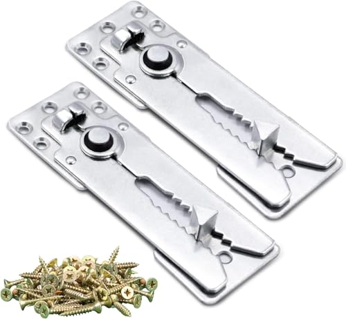 2 Pack Sectional Couch Connectors, Couch Clips, Sofa Connectors, Furniture Hardware with 18 Screws.