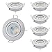 Produktbild HCFEI 6er set LED Einbaustrahler dimmbar rund schwenkbar 5W flach 230V Einbau-Spot Strahler Einbauspot 68mm Bohrloch, Warmweiß 3000K