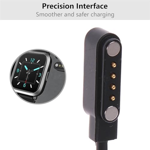 Cable de carga USB con base estable para correas de metal y cuero de smartwatch 4