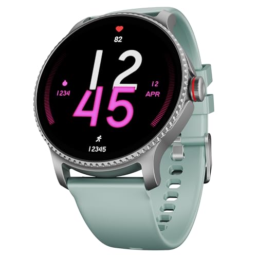 Image of Boat Lunar Discovery w / 1.39 inch (3.5 cm) HD Display, Turn-by-Turn Navigation, DIY Watch Face Studio, Bluetooth Calling, Emergency SOS, QR Tray, Smart Watch for Men & Women(Mint Green)