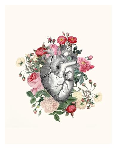 Affiches vintage florales cœur pour raviver un mur blanc terne avec style et originalité