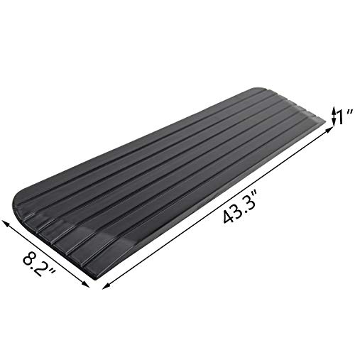 VEVOR Rubber Threshold Ramp, 4 Rise Threshold Ramp Doorway, 3 Channels VEVOR Rubber Threshold Ramp, 4 Rise Threshold Ramp Doorway, 3 Channels