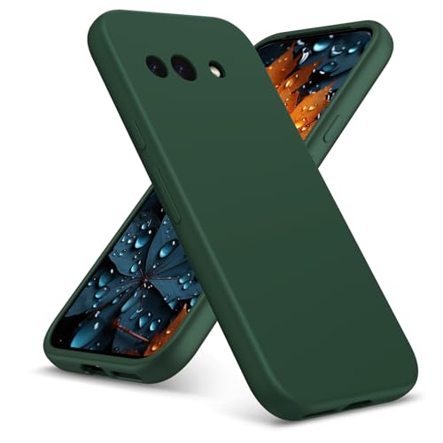 Coque Pixel 9A en silicone liquide vert PIXFAB antichoc