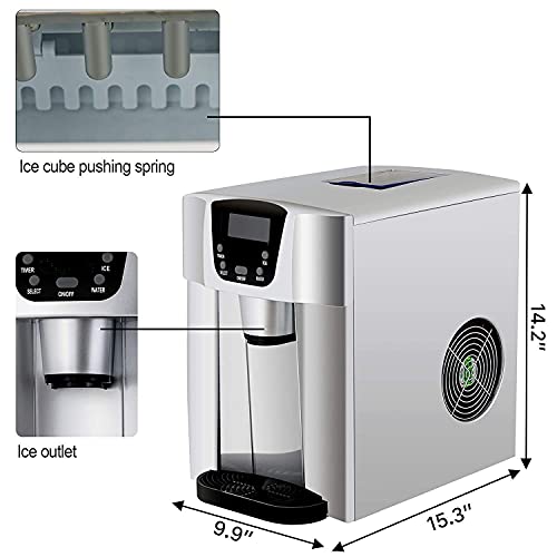 MHGD Gewerbliche Eismaschine, 80 lbs/24 h Edelstahl unter Theken-Eismaschine freistehend – Bild 7