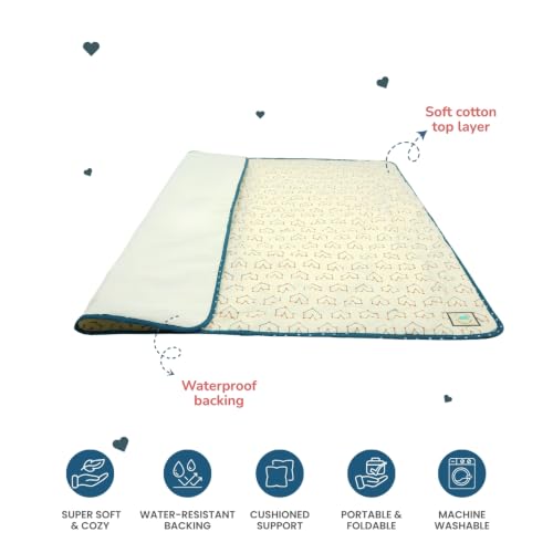 Image of TIDY SLEEP Baby Diaper Changing /Messy /Play Mat 95 x 95 cm (6-18 Months) | Soft Cotton Messy Mat for Newborns | Portable, Washable & Travel-Friendly | Galactic Love