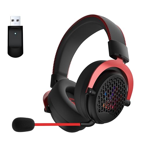Boannice Auriculares Inalámbricos para Juegos con Efectos de Iluminación RGB, Sonido Envolvente Virtual 7.1, Micrófono Desmontable, Conectividad de 2.4GHz Compatible con PS5/PS4/PC/Switch