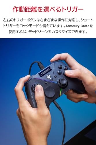 ASUS コントローラー ゲームパッド ROG Raikiri Pro (4つの背面ボタン /PC&Xbox向け/有機ELディスプレイ/有線USB・2.4GHz・Bluetooth接続/作動距離を選べるトリガー/内蔵ESS DAC/高度なカスタマイズ機能) 国内正規品