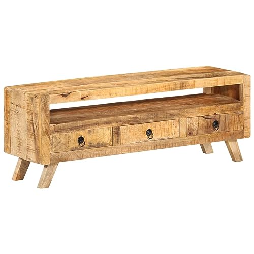 ZEYUAN Mueble de TV Madera Maciza de Mango 110x30x40 cm, Mueble TV, Mueble Salon Moderno, Mueble para TV, Mueble Comedor, Mesa TV, Mueble Television 337064