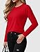 YUCOLEN Women’s Long Sleeve T Shirts Casual Loose Fit Layering Tops 2025 Trendy Raglan Sleeve Crew Neck Tees Basic Clothes(Red, X-Large)