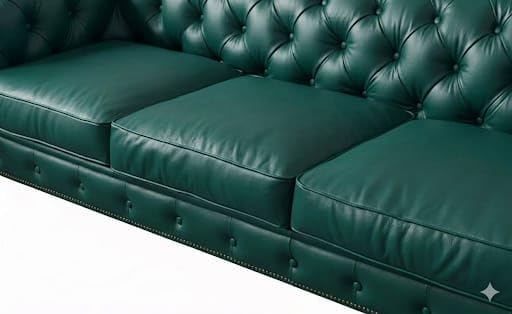 Image of Modern Classic Design Leatherette Luxury Chester Sofa Set with Button Tufted, Sofa for Living Room Home, Hotel, Restaurant, Living Room Furniture Set, Office and Lobby (Tel Green, 2 Seater Sofa)