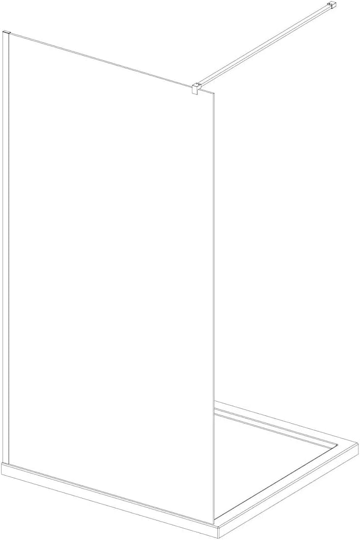 900mm Wet Room Shower Screen Panel 8mm Fluted Toughened Safety Easy Clean Glass Walk in Shower Enclosure + Hinged Return Panel, Frameless, Chrome