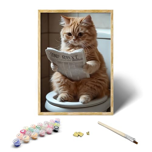FZSECRIU 1 Stück malen nach zahlen erwachsene，malen nach zahlen katze，paint by numbers，malen nach zahlen erwachsene katze