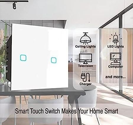 POWERUP BY HALTECH Smart Touch 2 Switch Compatible With Alexa & Google Home Modular Type Switches Gives The User Complete Independence Of Choosing Switches & Change As Per Standard.(White) 1