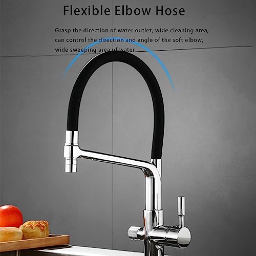 Robinet de cuisine mitigeur à douchette extractible multi-jets en laiton - 3