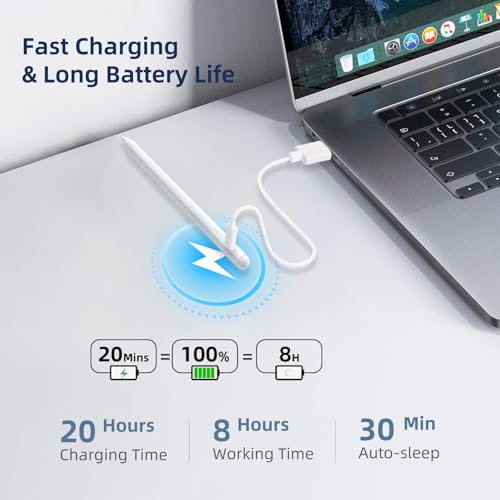 Stylet magnétique iPad (2018-2026) charge rapide pour Air et Pro - Noir
