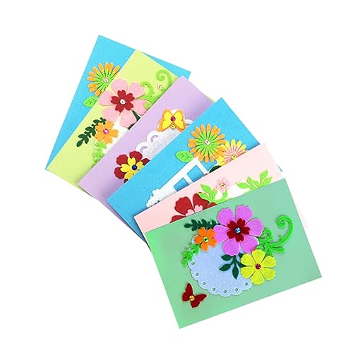 LALAFINA Children Hand Made Toys 6pcs Cards Diy Material Craft Supplies for Kids Perfect for Parent-child Interaction Random Style
