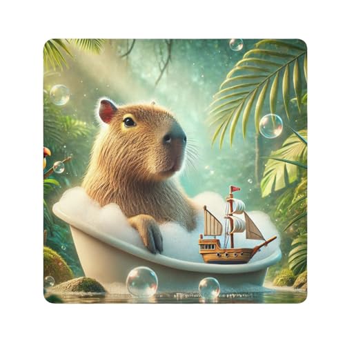 Capybara Bathtub Sailboat Self-adhesive Cloth 17.7