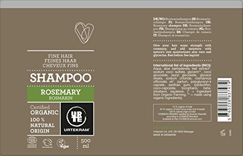 Shampoo Orgânico Alecrim Cabelos Finos 500ml Urtekram (Alecrim)