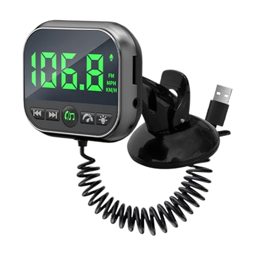 FM bluetoothe Car Transmisor - bluetoothe Radio Dapator - FM Transmisor | Detector de Velocidad, Compatible con vehículo eléctrico, híbrido, Camiones y automóviles