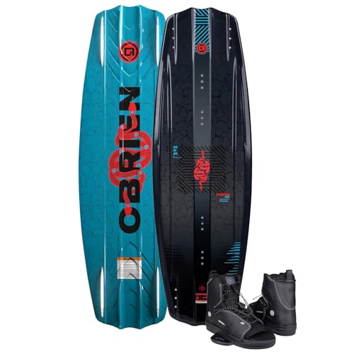 O’Brien Forum Wakeboard with Local Bindings, Multiple Sizes Package, 3-Stage Rocker, Open Toe Adjustable Wakeboard & Bindings Combo