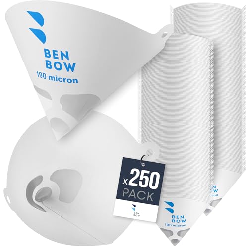 Filtros de pintura BenBow 190µ con malla de nylon que retiene grumos en barnices