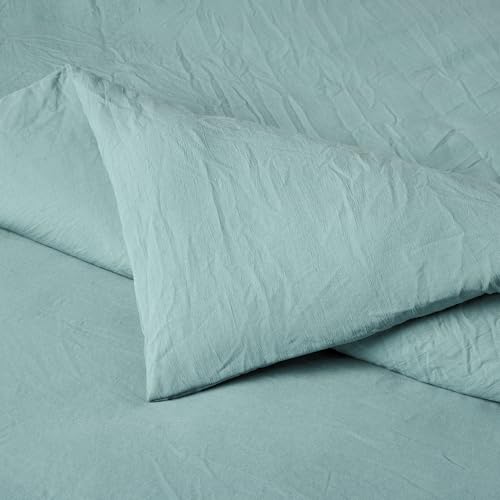 Image of Amazon Basics Brushed Microfiber Comforter Set, Extra Soft with Natural Texture, 2-Piece, Twin /Twin XL, Blue
