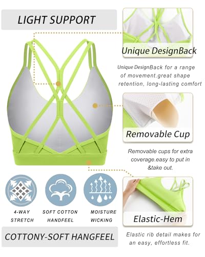 Image of RUNNING GIRL Sports Bras for Women,Strappy Crisscross Back Padded Low Impact Running Sports Bra with Removable Cups