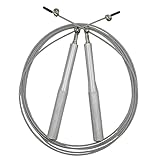twinsailors Springseil Silber - für Erwachsene und Kinder, high speed 360° Kugellager, Länge einstellbar, ANTI- Rutsch Aluminiumgriffe, Ausdauertraining, Speed Rope Fitness Zubehör & Sport