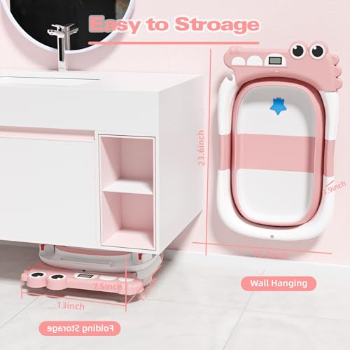 Image of Collapsible Baby Bathtub, Pink
