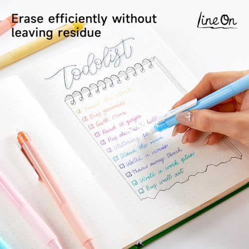 Image of Lineon Erasable Gel Pens, 20 Colors Retractable 0.7mm Fine Point Erasable Pens Clicker for Back to School, Assorted Color Inks, Make Mistakes Disappear for Drawing Writing Planner & Crossword Puzzles