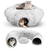 Jouet interactif pour chat d'intérieur : ce tunnel en peluche offre un endroit confortable pour dormir, jouer ou même se cacher. Il est idéal comme cachette ou labyrinthe tunnel pour chats et est donc le jouet parfait pour les chats à l'intérieur. Son design élégant en fait un merveilleux cadeau pour les amis et les membres de la famille qui aiment les chats. Venez jouer à cache-cache avec votre chat
