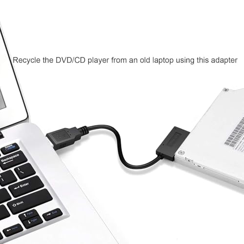 Image of USB 2.0 to 7+6 13Pin Slimline SATA Laptop CD /DVD ROM Optical Drive Charging Adapter