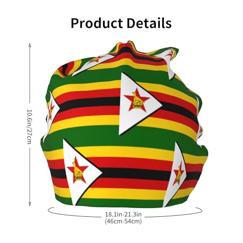 Flag of Zimbabwe Children Hip Hop Knitted Hat Kids Elastic Leisure Knit Cap Warm Sleep Beanies Black2