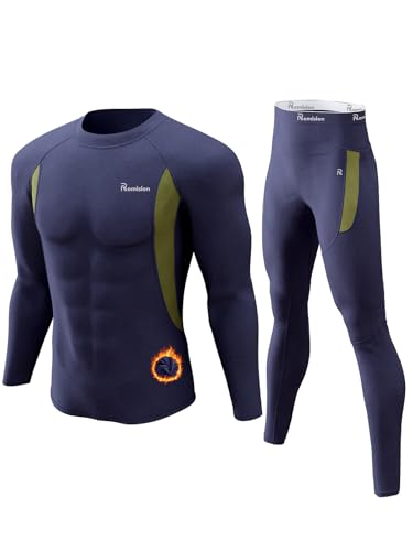 romision Thermal Underwear for Men Long Johns Fleece Lined Hunting Gear Bottom Top Set Base Layer Cold Weather XS-4XL