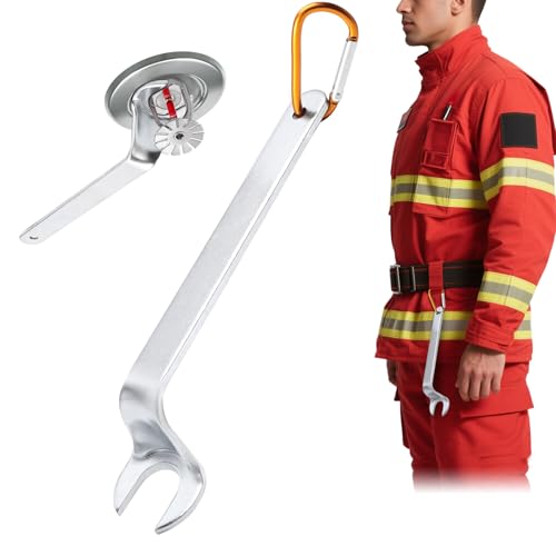 Vizava Universal Fire Sprinker Head wrench Tool With Spring Snap Hook Fits all brands of 1/2 fire sprinkler heads including Semi Recessed/Embedded/Concealed/Exposed(1 Pack)