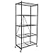 Origami R6-HW-BL Extra Large Wheeled 5-Shelf Folding Steel Wire Shelving, Black (21