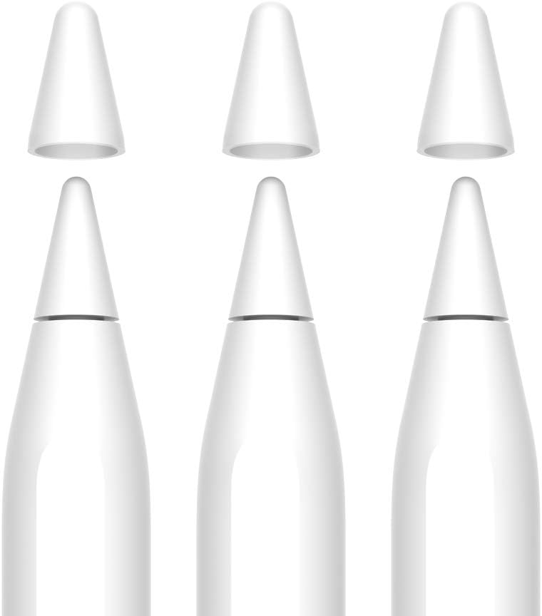 FRTMA [2 in 1] Non-Slip Writing Nib/Tip Protector Compatible with Apple Pencil 1st & 2nd Generation (Pack of 10), White