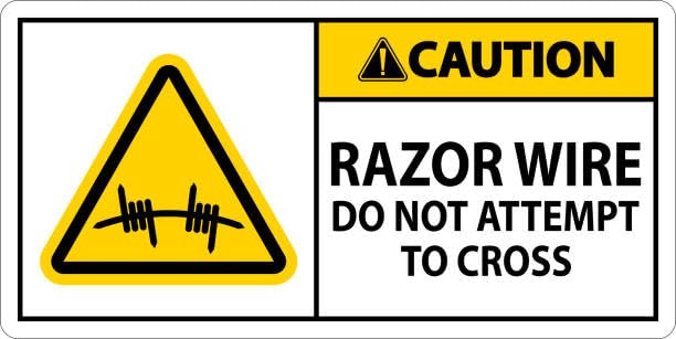 CAUTION RAZOR WIRE SIGN | Waterproof Sticker (B0CN12DGSK) Amazon Price History, Amazon Price Tracker
